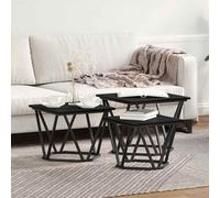 vidaXL Tavolino da salotto 3 pcs Rovere Nero