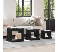 vidaXL Tavolino da salotto 3 pcs Rovere Nero Legno multistrato