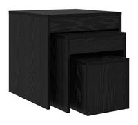 vidaXL Tavolino da salotto 3 pcs Rovere Nero Legno multistrato