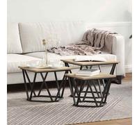 vidaXL Tavolino da salotto 3 pcs Rovere Sonoma