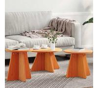 vidaXL Tavolino da salotto 3 pz Marrone cerato 49 x 49 x 30 cm