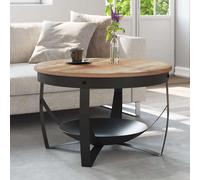 vidaXL Tavolino da Caffè Ø68x43cm in Legno di Mango Grezzo