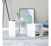 vidaXL Set Tavolini da Caffè Bianchi 48x30x45 cm in Legno Multistrato