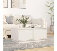 vidaXL Tavolino da Salotto Bianco 80x50x35 cm Legno Massello di Pino