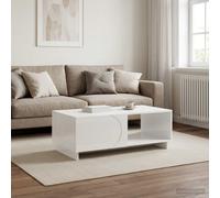 vidaXL Tavolino da salotto Bianco Lucido 95 x 50,5 x 35 cm