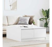 vidaXL Tavolino da Salotto con Cassetti Bianco 100x100x40 cm