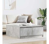 vidaXL Tavolino da Salotto con Cassetti Grigio Cemento 100x100x40 cm
