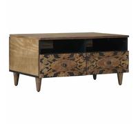 vidaXL Tavolino da caffè con cassetto marrone 80 x 54 x 40 cm in legno massello di mango, soggiorno, rettangolare, design moderno per spazi eleganti, luogo per riunioni di famiglia, confortevole