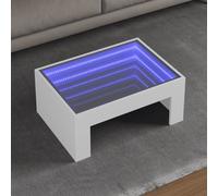vidaXL Tavolino da Salotto con LED Infinity Bianco 70x50x30 cm