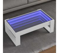 vidaXL Tavolino da Salotto con LED Infinity Bianco 90x53x30 cm, tavolino con luci LED, tavolino, tavolino da tè, tavolino con LED