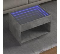 vidaXL Tavolino da Salotto con LED Infinity Grigio Cemento 70x50x50 cm