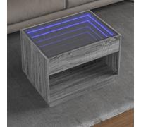 vidaXL Tavolino da Salotto con LED Infinity Grigio Sonoma 70x50x50 cm