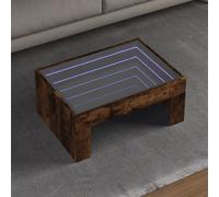 vidaXL Tavolino da Salotto con LED Infinity Rovere Fumo 70x50x30 cm