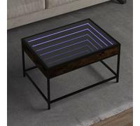 vidaXL Tavolino da Salotto con LED Infinity Rovere Fumo 70x50x41 cm