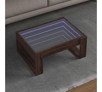 vidaXL Tavolino da Salotto con LED Infinity Rovere Marrone 70x53x30 cm, tavolino con luci LED, tavolino, tavolino da tè, tavolino con LED