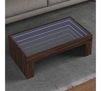 vidaXL Tavolino da Salotto con LED Infinity Rovere Marrone 90x50x30 cm