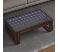 vidaXL Tavolino da Salotto con LED Infinity Rovere Marrone 90x53x30 cm, tavolino con luci LED, tavolino, tavolino da tè, tavolino con LED