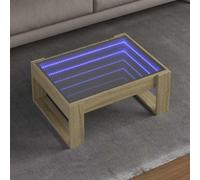 vidaXL Tavolino da Salotto con LED Infinity Rovere Sonoma 70x53x30 cm, tavolino con luci LED, tavolino, tavolino da tè, tavolino con LED