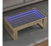 vidaXL Tavolino da Salotto con LED Infinity Rovere Sonoma 90x53x30 cm, tavolino con luci LED, tavolino, tavolino da tè, tavolino con LED