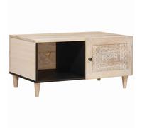 vidaXL Tavolino da salotto con lo scaffale Beige 80 x 50 x 40 cm