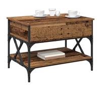 vidaXL Tavolino da Salotto Legno Vecchio 70x50x50cm Legno Multistrato, Tavolino da caffè Industriale Rettangolare, Robusto, Convertibile, Moderno e Multifunzionale per Il Soggiorno