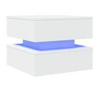vidaXL Tavolino da Salotto con Luci LED Bianco 50x50x40 cm