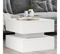 vidaXL Tavolino da Salotto con Luci LED Bianco 50x50x40 cm