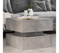 vidaXL Tavolino da Salotto con Luci LED Grigio Cemento 50x50x40 cm