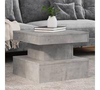 vidaXL Tavolino da salotto con luci LED Grigio cemento 50x50x40 cm
