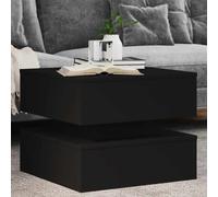 vidaXL Tavolino da Salotto con Luci LED Nero 50x50x40 cm
