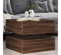 vidaXL Tavolino da Salotto con Luci LED Rovere Marrone 50x50x40 cm