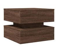 vidaXL Tavolino da Salotto con Luci LED Rovere Marrone 50x50x40 cm
