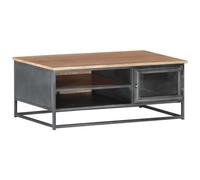 VIDAXL - Tavolino Da Salotto Grigio 90x50x35 Cm In Massello Di Acacia
