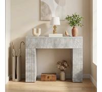 vidaXL Tavolino da caffè grigio cemento 102 x 35 x 75 cm, tavolino rettangolare moderno, stile chic per la stanza, design compatto, resistente all'umidità, legno ingegneristico
