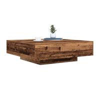 vidaXL Tavolino da caffè in rovere massiccio, con piano in stile rustico, con gambe blu, 100 x 100 x 31 cm, per soggiorno/ufficio