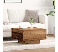 vidaXL Tavolino Quadrato Rustico Finitura Invecchiata Resistente Legno Naturale Uso Interno Accento Servizio Marrone 55X55X31Cm Stile Vintage Testurizzato