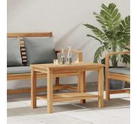 vidaXL Tavolino in Legno di Teak massello Marrone 70 x 40 x 45 cm, da assemblare, con Gambe a Post, Stile Moderno per Esterni, Rettangolare, Superficie Liscia, con Spazio per riporre Cose, un'aggiun