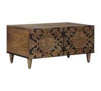 vidaXL Tavolino da caffè marrone 80 x 50 x 40 cm in legno massello di mango, soggiorno, rettangolare, design confortevole con spazio per mobili e decorazioni, perfetto per accoglienti riunioni di