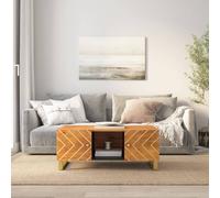 vidaXL Tavolino da Salotto Marrone e Nero 100x54x40 cm Legno di Mango