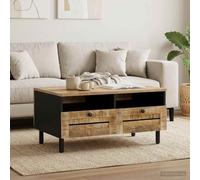vidaXL Tavolino da salotto Marrone e Nero 80 x 54 x 40 cm, Tavolo da Salotto, Rettangolare, in Legno Massello di Mango, Design Moderno, Accento Decorativo, Uso Interno
