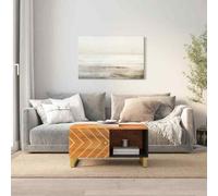 VidaXL Tavolino da Salotto Marrone e Nero 80x50x40 cm Legno di Mango