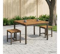 vidaXL Tavolino da salotto Naturale e Caffè 80 x 80,5 x 45 cm