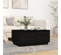 vidaXL Tavolino da Salotto Nero 80x50x35 cm Legno Massello di Pino
