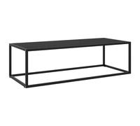 vidaXL Tavolino da Salotto Nero con Vetro Nero 120x50x35 cm