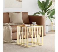 vidaXL Tavolino da Salotto Oro 50x50x50 cm in Acciaio Inox e Vetro