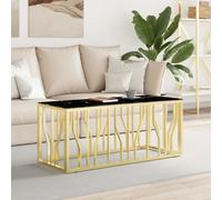 vidaXL Tavolino da Salotto Oro110x45x45 cm in Acciaio Inox e Vetro