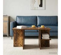 vidaXL Tavolo da caffè Rovere Affumicato 87 x 50 x 45 cm Legno Lavorato, Soggiorno, Tavolo Moderno per Decorazione Funzionale, Organizzatore di Accento, Arredamento Elegante