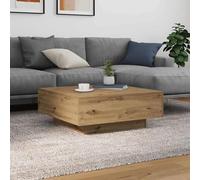 vidaXL tavolino - centrotavola quadrato minimalista soggiorno - finitura rovere artigianale, legno ingegnerizzato - marrone opaco - 80x31cm - arredamento interno con luci LED blu integrate