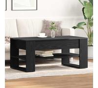 vidaXL Tavolino da caffè Minimalista in Rovere Nero con Ampio Spazio di Archiviazione Design Rettangolare per Soggiorno Costruzione Resistente Arredamento per Interni Legnoso Contemporaneo