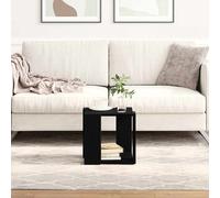 vidaXL Tavolino da caffè Rovere Nero MDF 32 x 32 x 30 cm Semplice